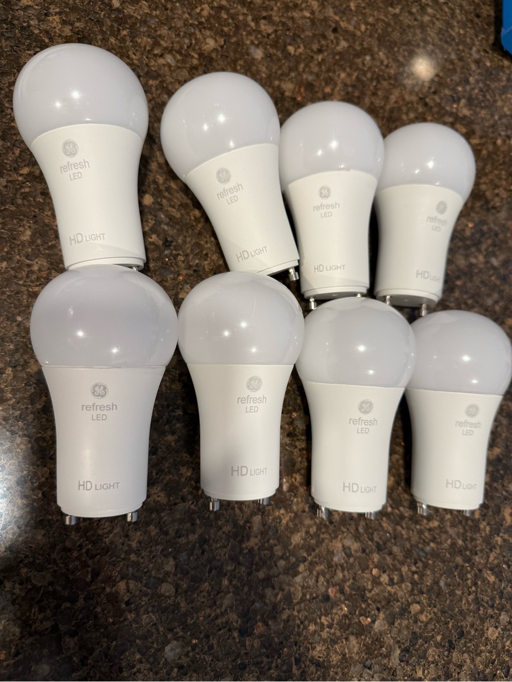 GE Refresh GU24 LED HD Light Bulb 2 Prong - White (Pack of 8)